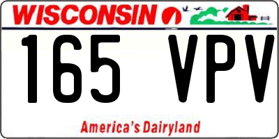 WI license plate 165VPV