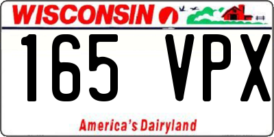 WI license plate 165VPX