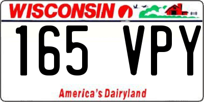 WI license plate 165VPY
