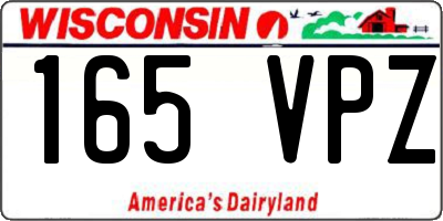 WI license plate 165VPZ
