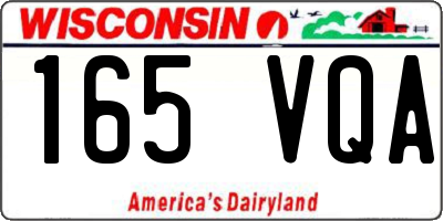 WI license plate 165VQA