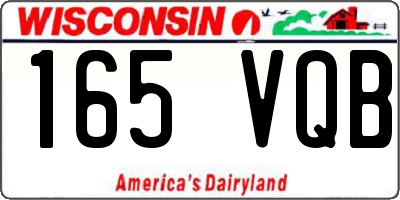 WI license plate 165VQB