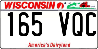 WI license plate 165VQC