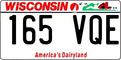 WI license plate 165VQE