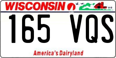 WI license plate 165VQS