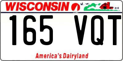 WI license plate 165VQT