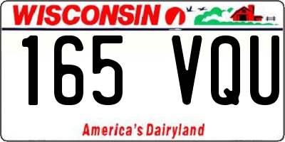 WI license plate 165VQU