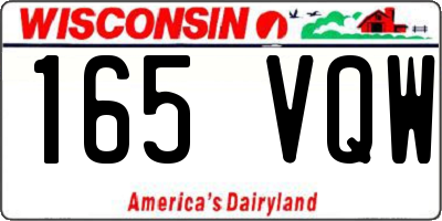 WI license plate 165VQW