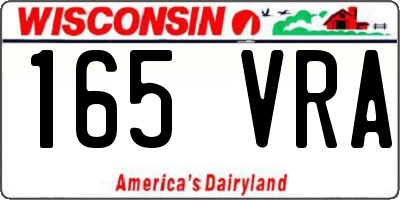 WI license plate 165VRA