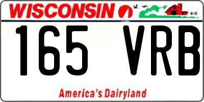WI license plate 165VRB