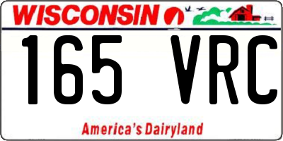 WI license plate 165VRC