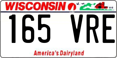 WI license plate 165VRE