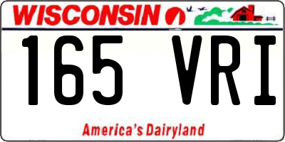 WI license plate 165VRI
