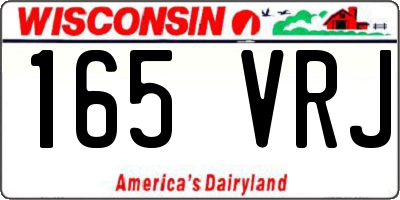 WI license plate 165VRJ
