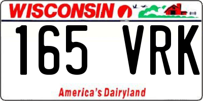 WI license plate 165VRK