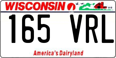 WI license plate 165VRL