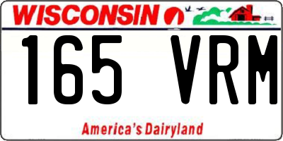 WI license plate 165VRM