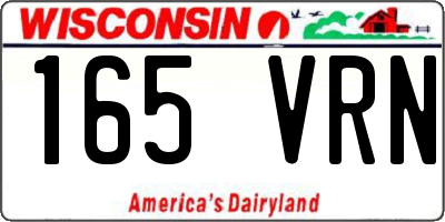 WI license plate 165VRN