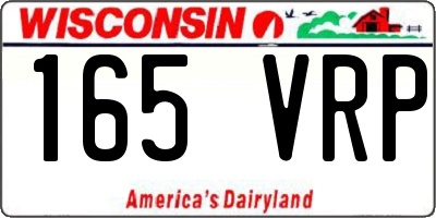 WI license plate 165VRP