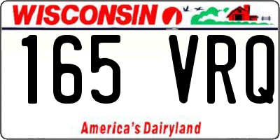 WI license plate 165VRQ