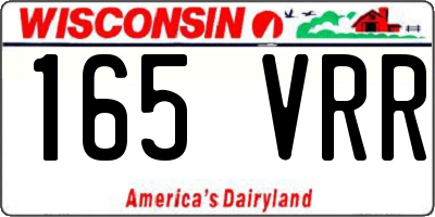 WI license plate 165VRR