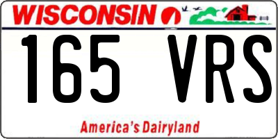 WI license plate 165VRS