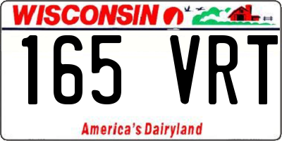 WI license plate 165VRT