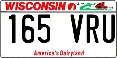 WI license plate 165VRU