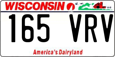 WI license plate 165VRV