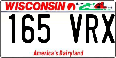 WI license plate 165VRX