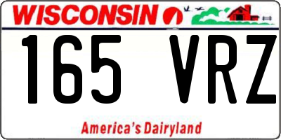 WI license plate 165VRZ