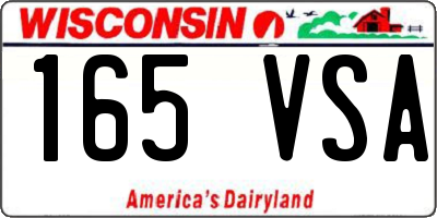 WI license plate 165VSA