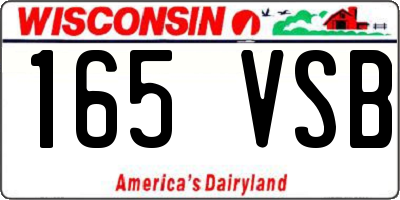 WI license plate 165VSB