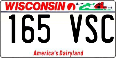WI license plate 165VSC