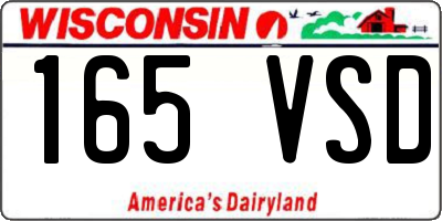WI license plate 165VSD