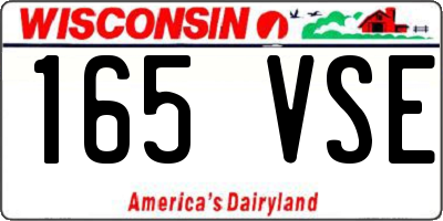 WI license plate 165VSE