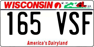 WI license plate 165VSF