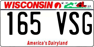 WI license plate 165VSG