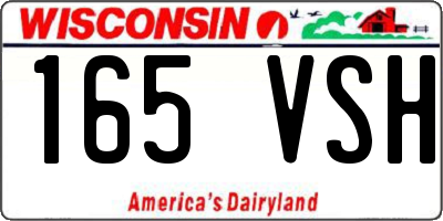 WI license plate 165VSH