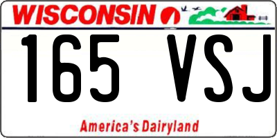 WI license plate 165VSJ