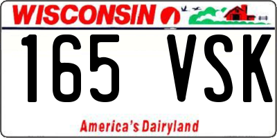 WI license plate 165VSK