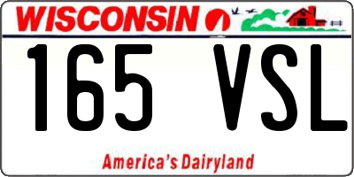 WI license plate 165VSL