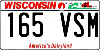 WI license plate 165VSM