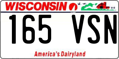 WI license plate 165VSN
