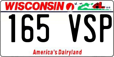 WI license plate 165VSP