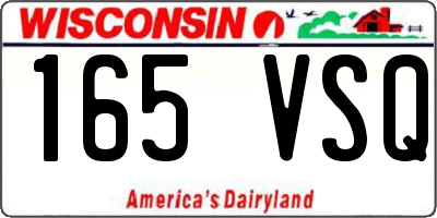 WI license plate 165VSQ