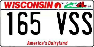 WI license plate 165VSS