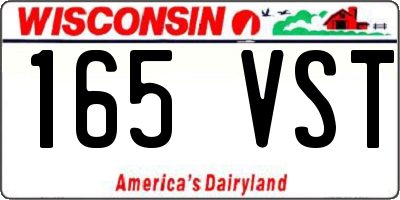 WI license plate 165VST