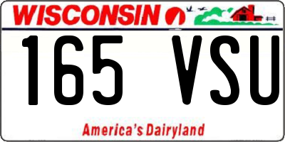 WI license plate 165VSU