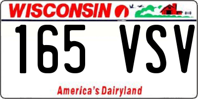 WI license plate 165VSV